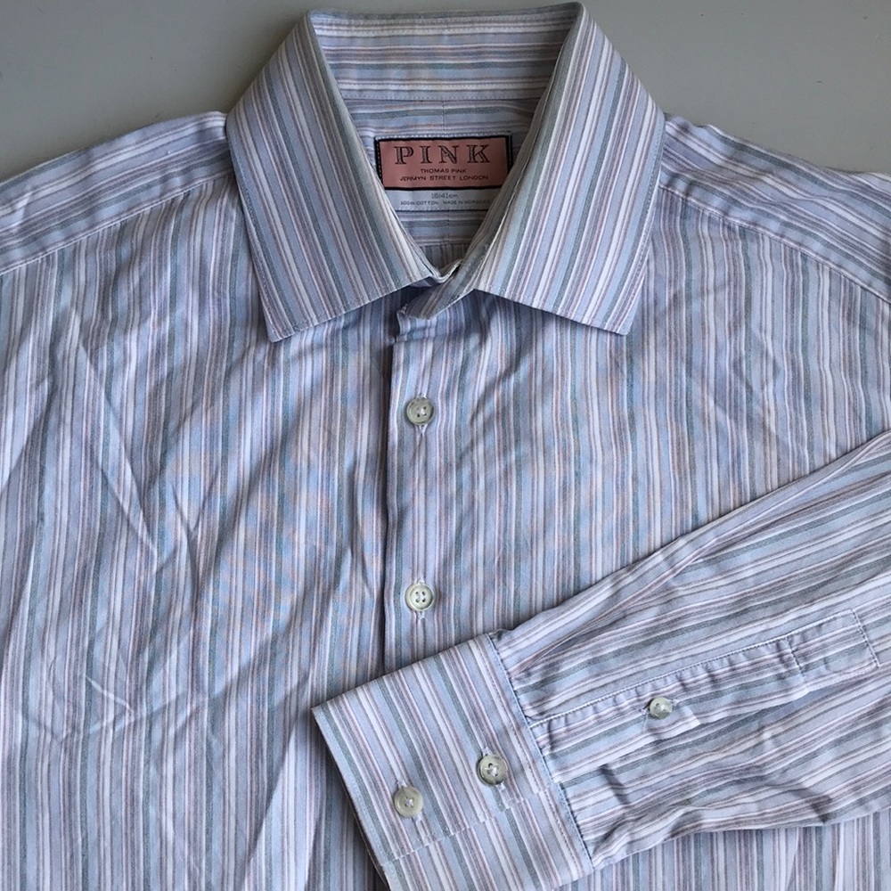 THOMAS PINK (16/41) Long Sleeve Button Front Shirt